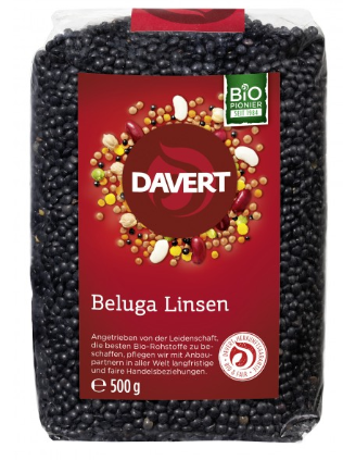 Davert Beluga Linsen, schwarz, 500g