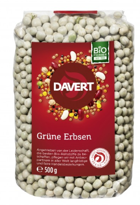 Davert Gr&uuml;ne Erbsen, 500g