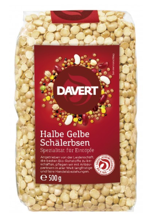 Davert Halbe gelbe Sch&auml;lerbsen, 500g