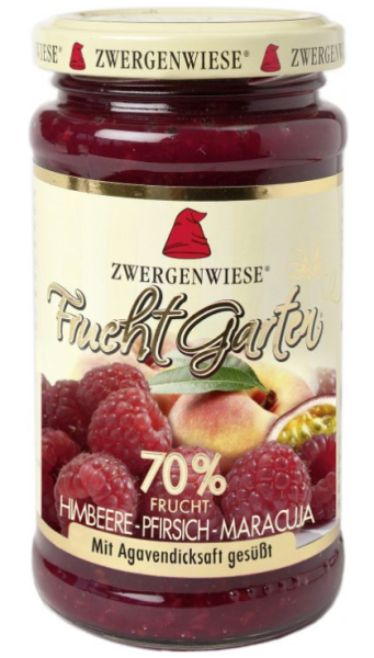 Zwergenwiese FruchtGarten Himbeere-Pfirsich-Maracuja, 225gr