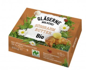 Gl&auml;serne Molkerei Bio-S&uuml;&szlig;rahmbutter 250g